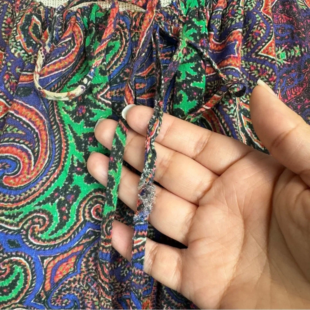 Farm Rio V-Neck Caftan Dress in Multicolor Paisley Print Size Medium - Picture 12 of 16